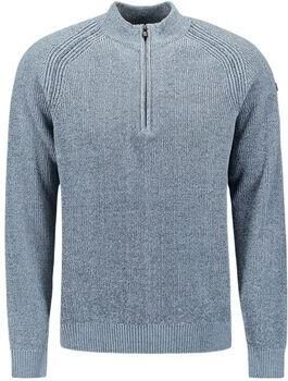 No Excess Sweater Half Zip Trui Chenille Blauw
