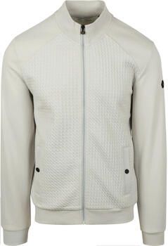 No Excess Sweater Vest Zipper Jacquard Chalk