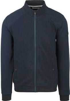 No Excess Sweater Vest Zipper Jacquard Navy