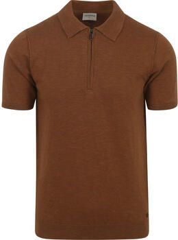 No Excess T-shirt Knitted Poloshirt Bruin