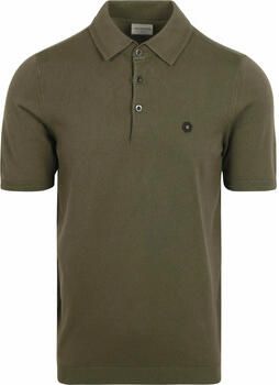 No Excess T-shirt Knitted Poloshirt Olijfgroen