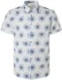 No Excess Overhemd Lange Mouw Short Sleeve Overhemd Linnen Blauw Print - Thumbnail 1