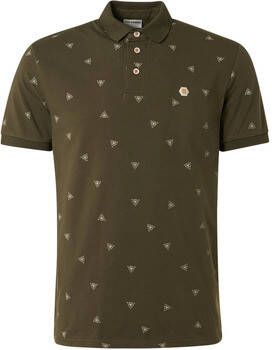 No Excess T-shirt Polo Print Donkergroen