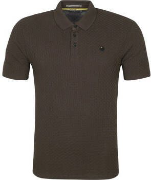 No Excess T-shirt Polo Solid Jacquard Donkergroen