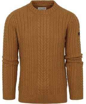 No Excess Sweater Pullover Mix Wol Gebreid Bruin