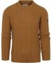 No Excess Pullover Crewneck Cable Knit met W Dark Fudge Bruin Heren - Thumbnail 1