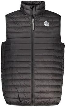 North Sails Zwarte Mouwloze Jas met Zakken en Logo Black Heren