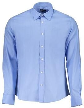 North Sails Blauw Katoenen Overhemd Regular Fit Italiaanse Kraag Blue Heren