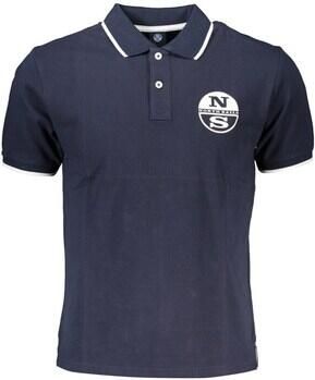 North Sails Blauw Katoenen Polo Shirt met Korte Mouwen Blue Heren