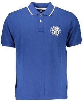 North Sails Blauw Katoenen Poloshirt met Contrastdetails Blue Heren
