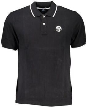 North Sails Zwarte Katoenen Poloshirt met Korte Mouwen Black Heren