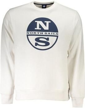 North Sails Geborsteld Katoenen Sweatshirt met Logoprint White Heren