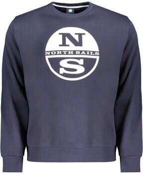 North Sails Blauwe Katoenen Sweatshirt met Logo Print Blue Heren