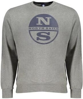 North Sails Grijze Katoenen Sweatshirt met Print Logo Gray Heren