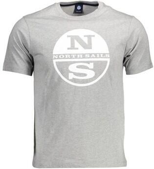 North Sails Organisch T-shirt met ronde hals en korte mouwen Gray Heren
