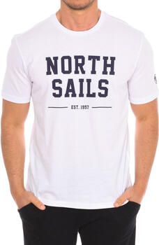 North Sails Katoenen T-shirt met korte mouwen White Heren