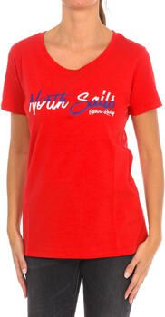 North Sails Korte Mouw Katoenen T-shirt Effen Red Dames