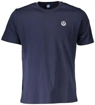 North Sails Logo Detail Katoenen T-shirt Blauw Mannen Blue Heren