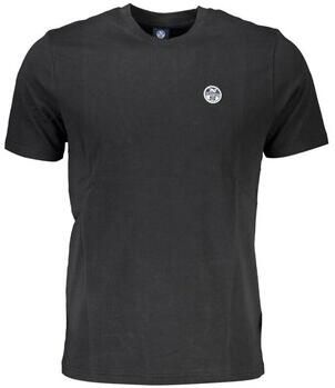 North Sails Zwart katoenen T-shirt met applicatielogo Black Heren