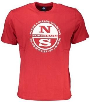North Sails Rode Print T-shirt met Korte Mouwen Red Heren - Foto 2