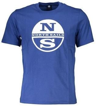 North Sails Blauw Bedrukt Crew Neck Katoenen T-Shirt Blue Heren