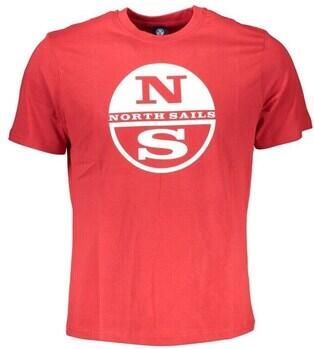 North Sails Rode Print T-shirt met Korte Mouwen Red Heren
