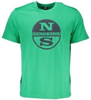 North Sails Groene Katoenen Logoprint T-shirt Green Heren