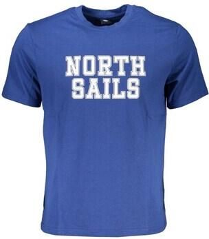 North Sails Blauw Stijlvol Print Crew Neck T-Shirt Blue Heren
