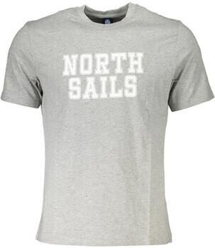 North Sails Korte Mouw Logo Print T-Shirt Grijs Gray Heren