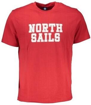 North Sails Rode T-shirt met korte mouwen en logo Red Heren