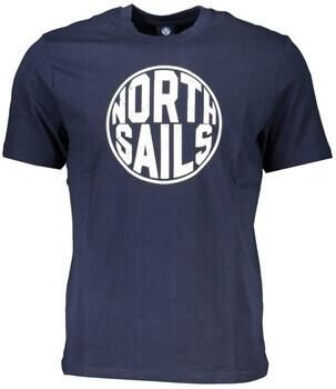 North Sails Blauw T-shirt met korte mouwen en logo print Blue Heren
