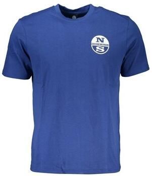 North Sails Blauw Bedrukt Katoenen Crew Neck T-Shirt Blue Heren