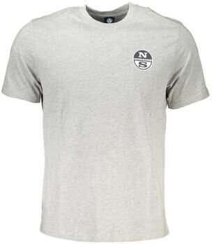 North Sails Logo Print Heather Grey T-Shirt Mannen Gray Heren