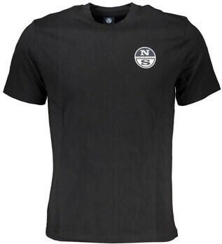North Sails Zwart Katoen Print Logo T-Shirt Black Heren