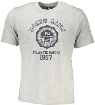 North Sails Grijze Katoenen Logo Print T-Shirt Gray Heren