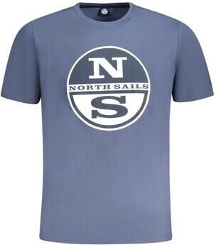 North Sails Blauw Casual Katoen Crew Neck T-Shirt Blue Heren