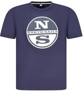 North Sails Blauw Katoen Crew Neck T-Shirt Blue Heren