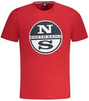 North Sails Rode Katoenen Crew Neck T-Shirt Red Heren