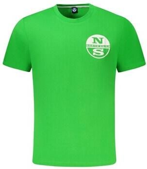 North Sails Groene Katoenen Tee met Cirkel Logo Green Heren