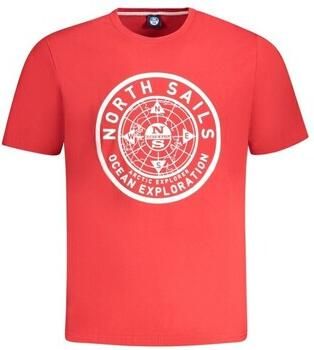 North Sails Rode Katoenen T-shirt voor Mannen Red Heren