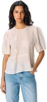 Object Blouse Top Zelma White Sand