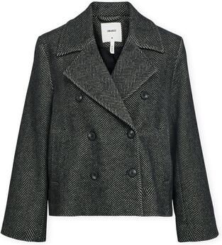 Object Mantel Noos Keily Short Jacket Medium Grey Melange Black - Foto 5