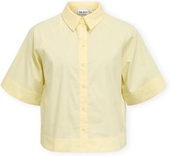 Object Overhemd Korte Mouw Paige Re Shirt Pastel Yellow