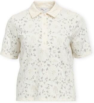 OBJECT Dames Tops & T-shirts Objbianca S s Lo Polo Top Creme - Foto 8