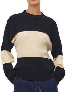 OBJECT gestreepte ribgebreide trui OBJBRIGHT zwart crème - Foto 3