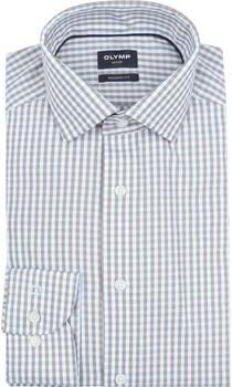 Olymp Overhemd Lange Mouw Luxor Overhemd Checks Beige Blauw