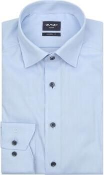 Olymp Overhemd Lange Mouw Luxor Overhemd Contrast Button Lichtblauw