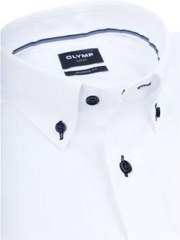 Olymp Overhemd Lange Mouw Luxor Overhemd Contrast Buttons Wit - Foto 5