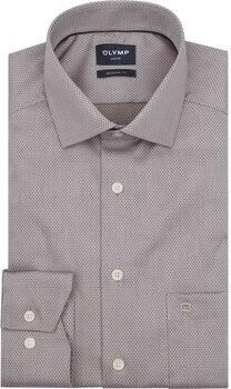 Olymp Overhemd Lange Mouw Luxor Overhemd Diamond Structure Bruin
