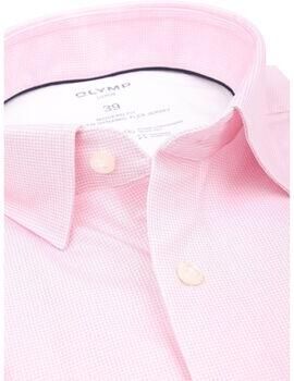 Olymp Overhemd Lange Mouw Luxor Overhemd Pied De Poule Roze